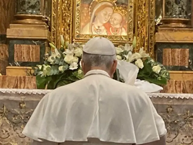 Popie\u017eius Leonas XIV lanko \u0160v\u010d. Mergel\u0117s Marijos